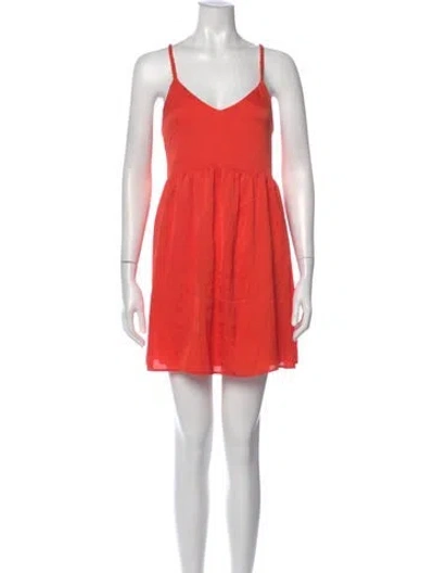 Pre-owned Sézane V-neck Mini Dress In Orange