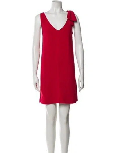 Pre-owned Sézane V-neck Mini Dress In Red