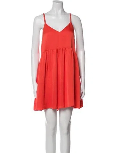 Pre-owned Sézane V-neck Mini Dress In Red