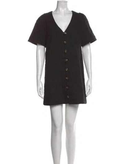 Pre-owned Sézane V-neck Mini Dress W/ Tags In Black