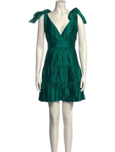 Pre-owned Sézane V-neck Mini Dress W/ Tags In Green