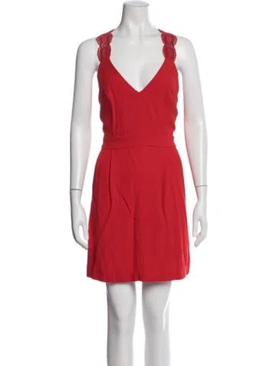 Pre-owned Sézane V-neck Mini Dress W/ Tags In Red