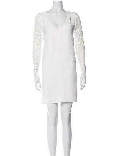 Pre-owned Sézane V-neck Mini Dress In White
