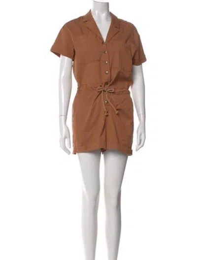 Pre-owned Sézane V-neck Romper In Brown