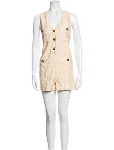 Pre-owned Sézane V-neck Romper In Neutrals