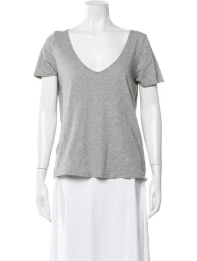 Pre-owned Sézane V-neck Short Sleeve T-shirt In White