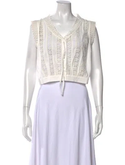 Pre-owned Sézane V-neck Sleeveless Blouse In Multi