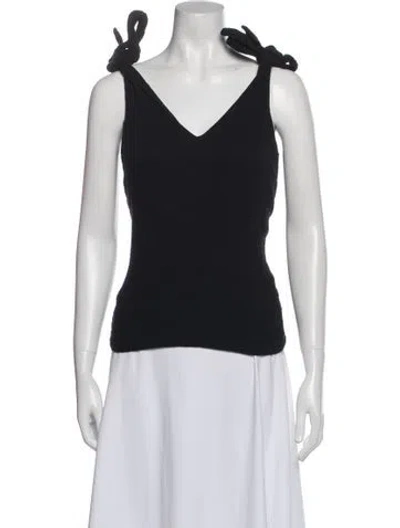 Pre-owned Sézane V-neck Sleeveless Top In Black