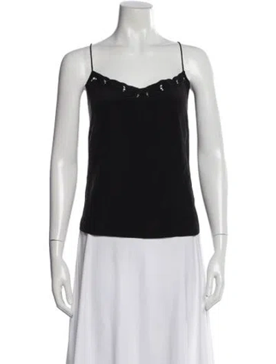 Pre-owned Sézane V-neck Sleeveless Top In Black