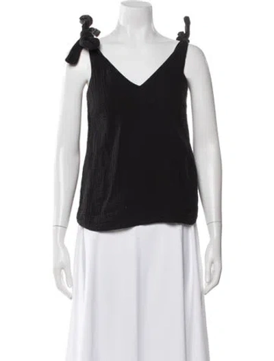 Pre-owned Sézane V-neck Sleeveless Top In Black