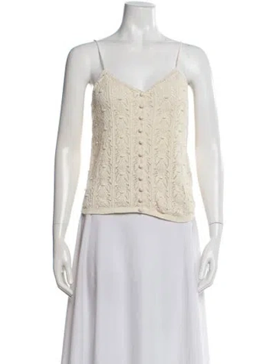 Pre-owned Sézane V-neck Sleeveless Top In Neutral