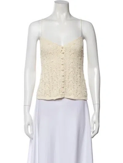 Pre-owned Sézane V-neck Sleeveless Top In Neutral