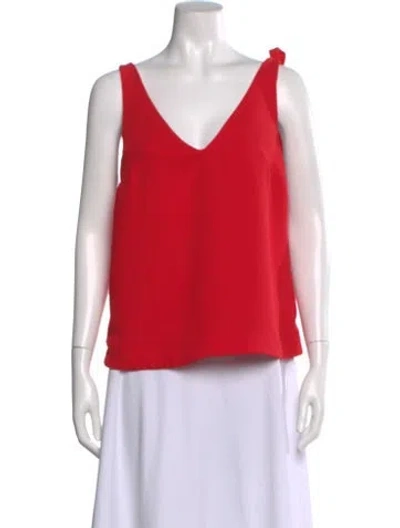 Pre-owned Sézane V-neck Sleeveless Top In Red