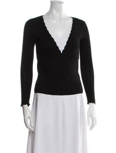 Pre-owned Sézane V-neck Sweater In Black