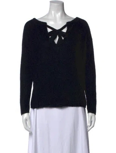 Pre-owned Sézane V-neck Sweater In Black