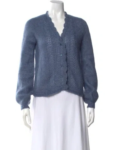 Pre-owned Sézane V-neck Sweater In Blue