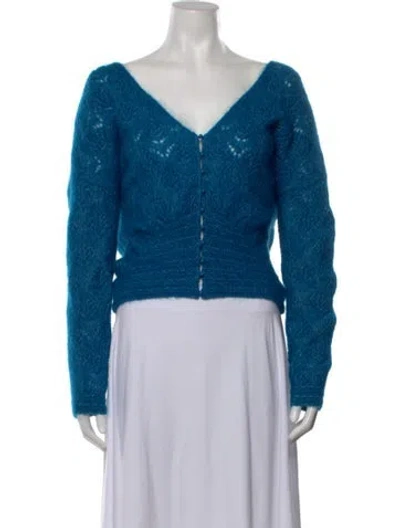 Pre-owned Sézane V-neck Sweater In Blue