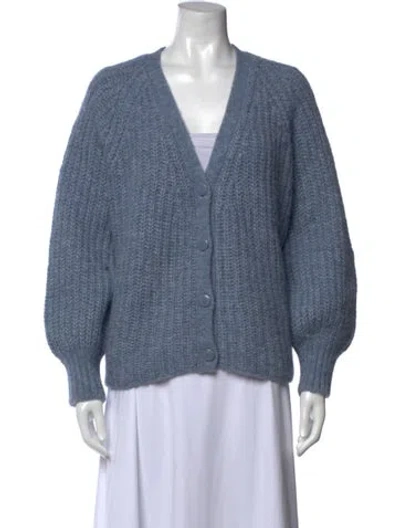 Pre-owned Sézane V-neck Sweater In Blue