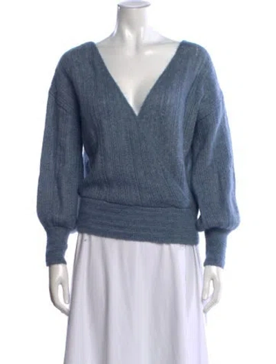 Pre-owned Sézane V-neck Sweater In Blue