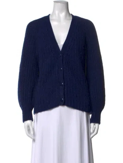 Pre-owned Sézane V-neck Sweater In Blue