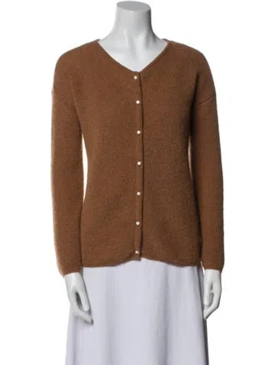 Pre-owned Sézane V-neck Sweater In Brown
