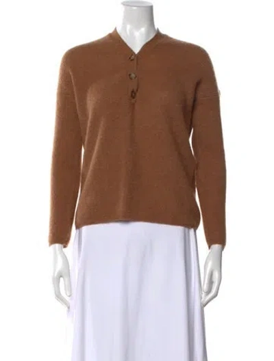 Pre-owned Sézane V-neck Sweater In Brown
