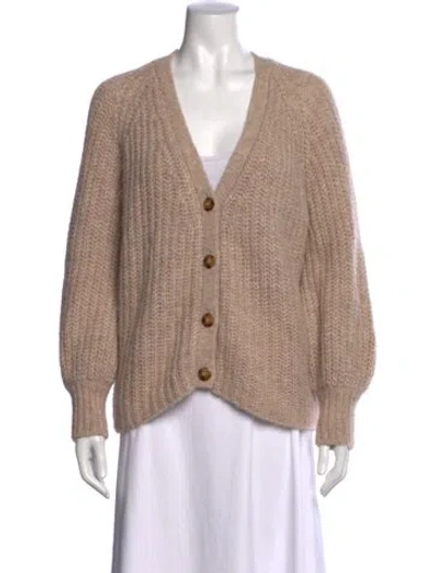 Pre-owned Sézane V-neck Sweater In Brown