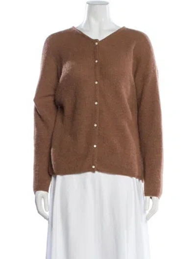 Pre-owned Sézane V-neck Sweater In Brown