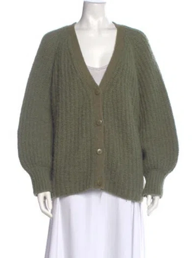 Pre-owned Sézane V-neck Sweater In Green