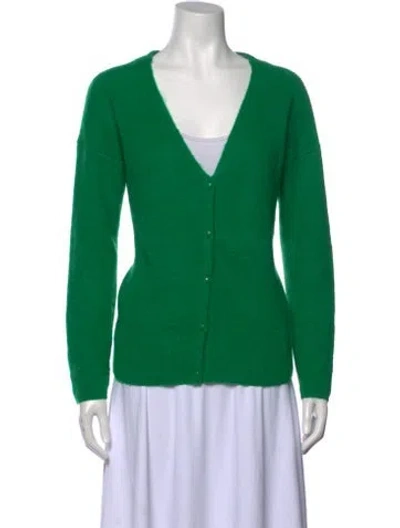 Pre-owned Sézane V-neck Sweater In Green