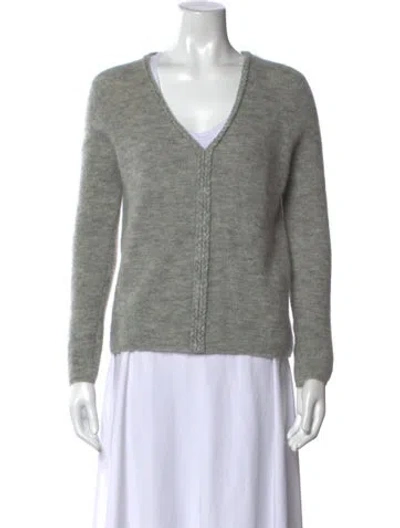 Pre-owned Sézane V-neck Sweater In Grey