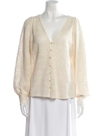 Pre-owned Sézane V-neck Sweater In Neutral