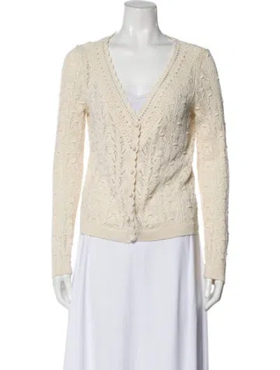 Pre-owned Sézane V-neck Sweater In Neutral