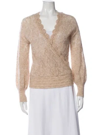 Pre-owned Sézane V-neck Sweater In Neutral