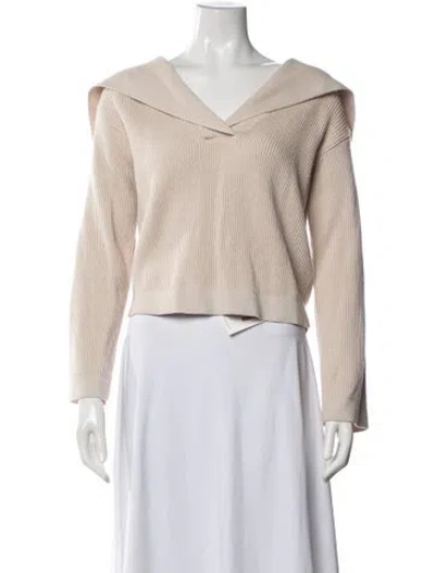 Pre-owned Sézane V-neck Sweater In Neutrals