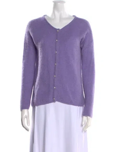 Pre-owned Sézane V-neck Sweater In Purple