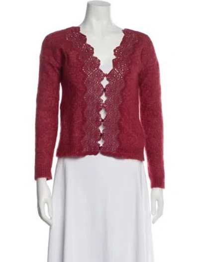 Pre-owned Sézane V-neck Sweater In Red