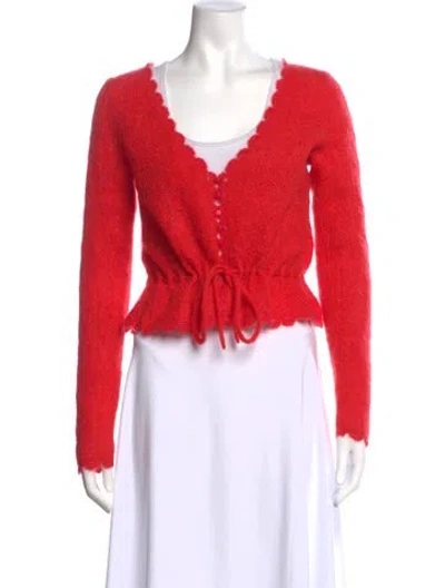 Pre-owned Sézane V-neck Sweater In Red