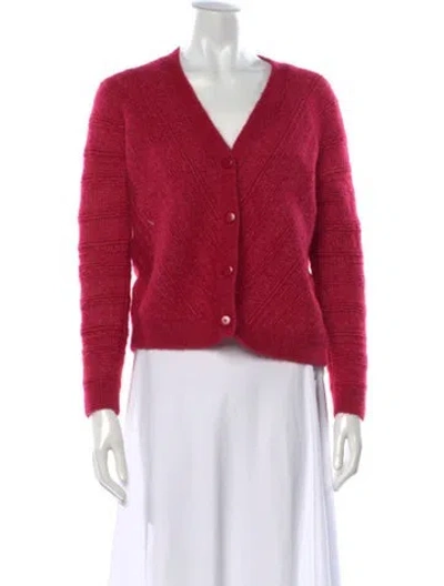Pre-owned Sézane V-neck Sweater In Red