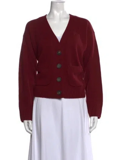 Pre-owned Sézane V-neck Sweater In Red