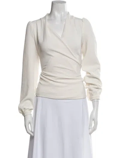 Pre-owned Sézane V-neck Sweater In White