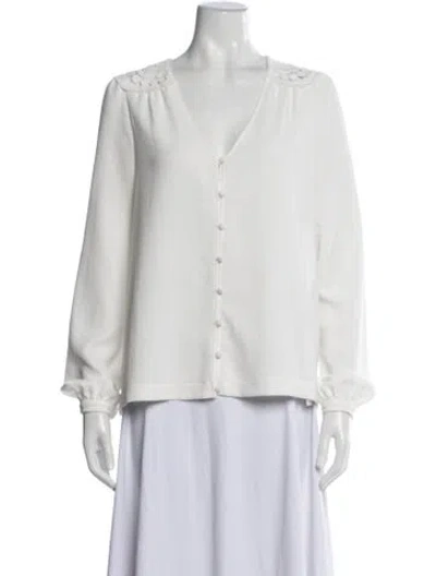 Pre-owned Sézane V-neck Sweater In White