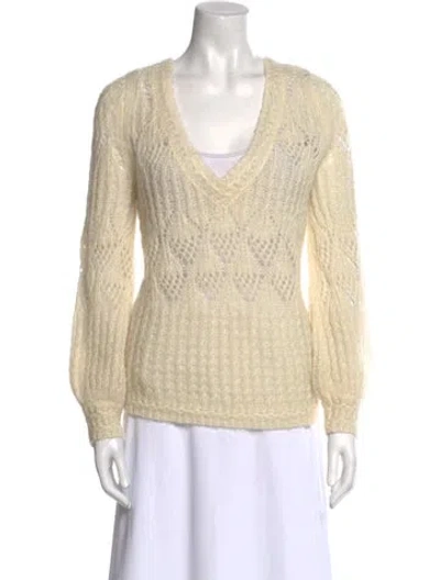 Pre-owned Sézane V-neck Sweater In Yellow