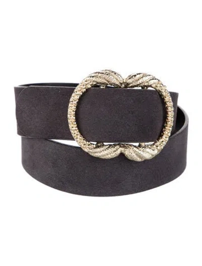 Pre-owned Sézane Waist Belt Suede Belt In Gray
