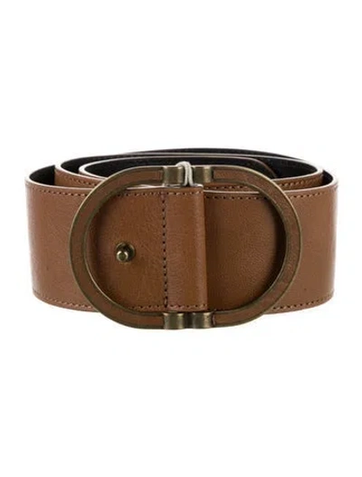 Pre-owned Sézane Wide Leather Belt In Neutral