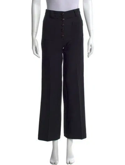 Pre-owned Sézane Wide Leg Pants In Black