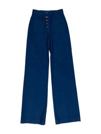 Pre-owned Sézane Wide Leg Pants In Blue