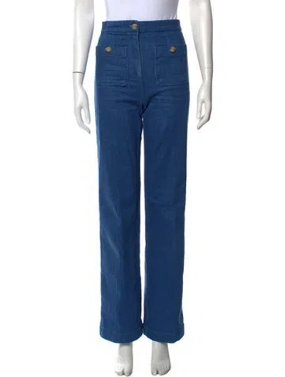 Pre-owned Sézane Wide Leg Pants In Blue
