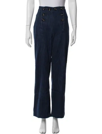 Pre-owned Sézane Wide Leg Pants In Blue