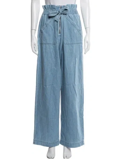 Pre-owned Sézane Wide Leg Pants In Blue